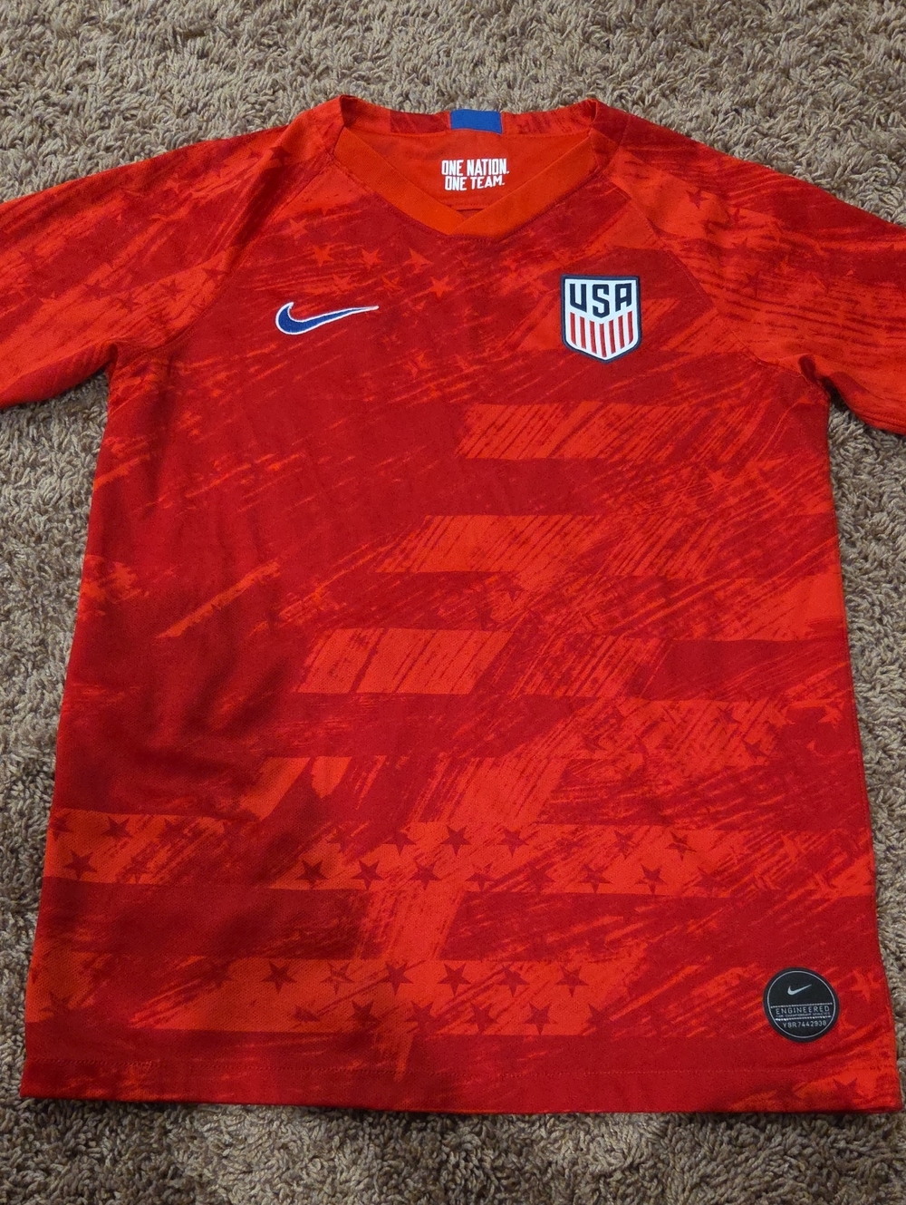Nike Kids Red Mens USA Soccer Jersey